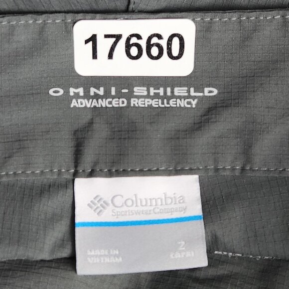 Columbia Pants Womens 2 Gray Omni Shield Cargo Capri Crop Hiking Rip Stop Casual - Picture 9 of 12